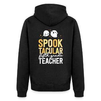5. Klasse Lehrer Halloween Matching Schule Fünfte - Unisex Premium Bio Zip Hoodie - Schwarz - Hinten - Nico (187cm)