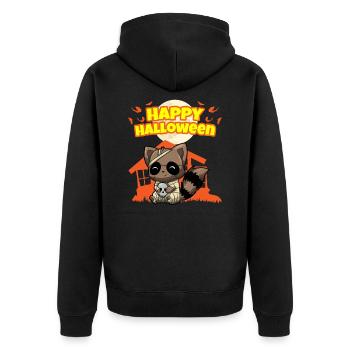 Happy Halloween Scary Funny Hallow's Eve Costume - Unisex Premium Organic Zip Hoodie - black - Back - Nico (187cm)
