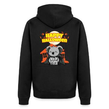 Happy Halloween Scary Funny Hallow's Eve Costume - Unisex Premium Organic Zip Hoodie - black - Back - Nico (187cm)