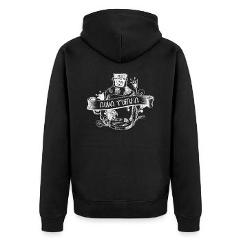 Aqua Tofana Line Art Poison Bottle Crime Fan - Unisex Premium Organic Zip Hoodie - black - Back - Nico (187cm)
