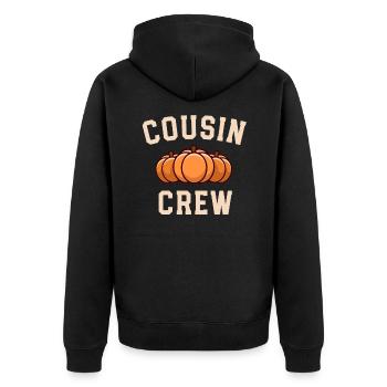 Cousin Crew Passende Familie Halloween Outfit süß - Unisex Premium Bio Zip Hoodie - Schwarz - Hinten - Nico (187cm)