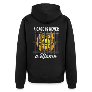 Une cage n’est jamais une maison anti-manifestation - Veste à capuche bio Premium Unisexe - noir - Dos - Nico (187cm)
