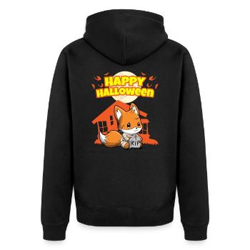 Happy Halloween Scary Funny Hallow's Eve Costume - Unisex Premium Organic Zip Hoodie - black - Back - Nico (187cm)