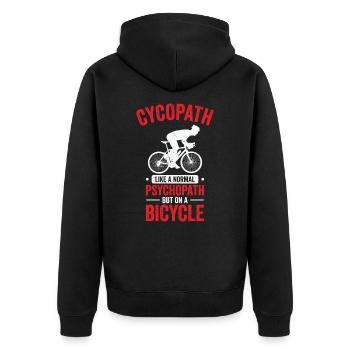 Lustige Radfahrer Radfahrer Fahrrad Fahrrad Berg - Unisex Premium Bio Zip Hoodie - Schwarz - Hinten - Nico (187cm)