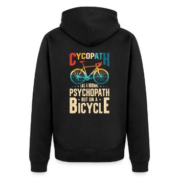 Lustige Radfahrer Radfahrer Fahrrad Fahrrad Berg - Unisex Premium Bio Zip Hoodie - Schwarz - Hinten - Nico (187cm)
