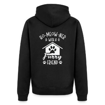 Neuer Hausbesitzer Miau Katze Katzenbesitzer - Unisex Premium Bio Zip Hoodie - Schwarz - Hinten - Nico (187cm)