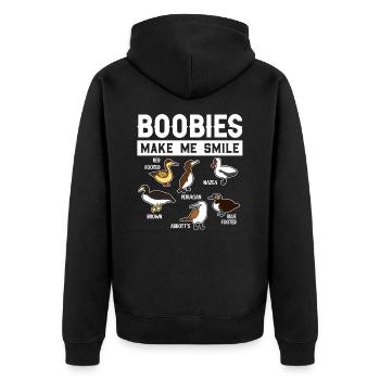 Drôle de collection d'oiseaux de mer Booby - Veste à capuche bio Premium Unisexe - noir - Dos - Nico (187cm)