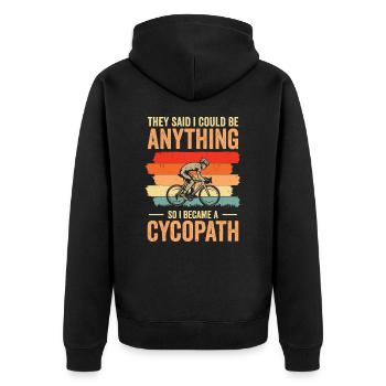 Lustige Radfahrer Radfahrer Fahrrad Fahrrad Berg - Unisex Premium Bio Zip Hoodie - Schwarz - Hinten - Nico (187cm)