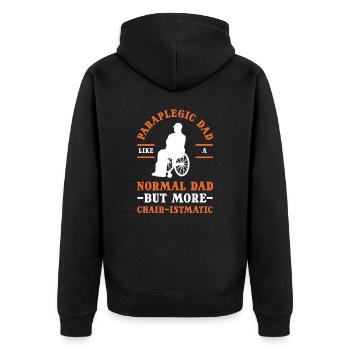 Amputierter Amputation Regierung körperlich - Unisex Premium Bio Zip Hoodie - Schwarz - Hinten - Nico (187cm)