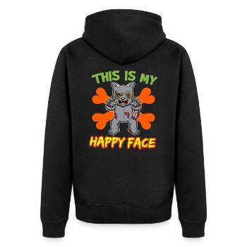 C’est mon visage heureux drôle de monstre d’Halloween - Veste à capuche bio Premium Unisexe - noir - Dos - Nico (187cm)