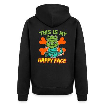 C’est mon visage heureux drôle de monstre d’Halloween - Veste à capuche bio Premium Unisexe - noir - Dos - Nico (187cm)