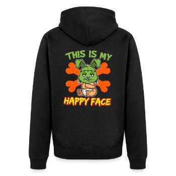 C’est mon visage heureux drôle de monstre d’Halloween - Veste à capuche bio Premium Unisexe - noir - Dos - Nico (187cm)