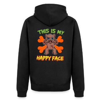 C’est mon visage heureux drôle de monstre d’Halloween - Veste à capuche bio Premium Unisexe - noir - Dos - Nico (187cm)