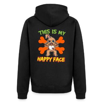 C’est mon visage heureux drôle de monstre d’Halloween - Veste à capuche bio Premium Unisexe - noir - Dos - Nico (187cm)