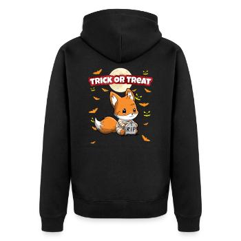 Trick Or Treat Scary Creepy Halloween Monster - Unisex Premium Organic Zip Hoodie - black - Back - Nico (187cm)