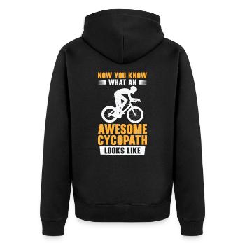 Lustige Radfahrer Radfahrer Fahrrad Fahrrad Berg - Unisex Premium Bio Zip Hoodie - Schwarz - Hinten - Nico (187cm)