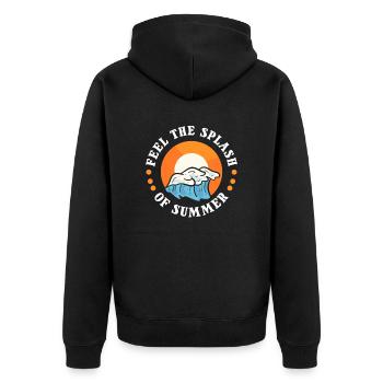 Feel The Splash Of Summer Swimming Water Pool - Unisex Premium Organic Zip Hoodie - black - Back - Nico (187cm)