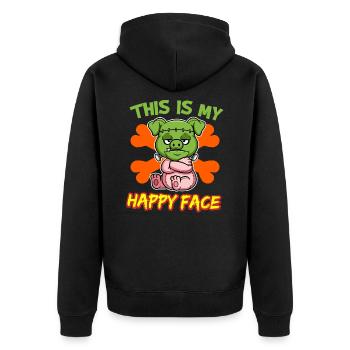 C’est mon visage heureux drôle de monstre d’Halloween - Veste à capuche bio Premium Unisexe - noir - Dos - Nico (187cm)