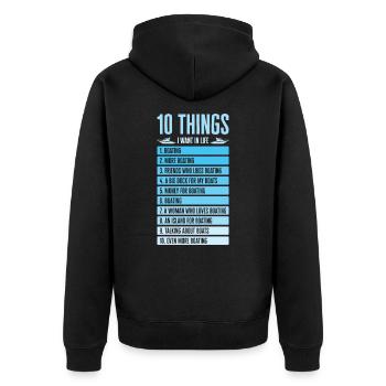 Boating Captain Boat Owner Sailing Boat Adventure - Unisex Premium Organic Zip Hoodie - black - Back - Nico (187cm)