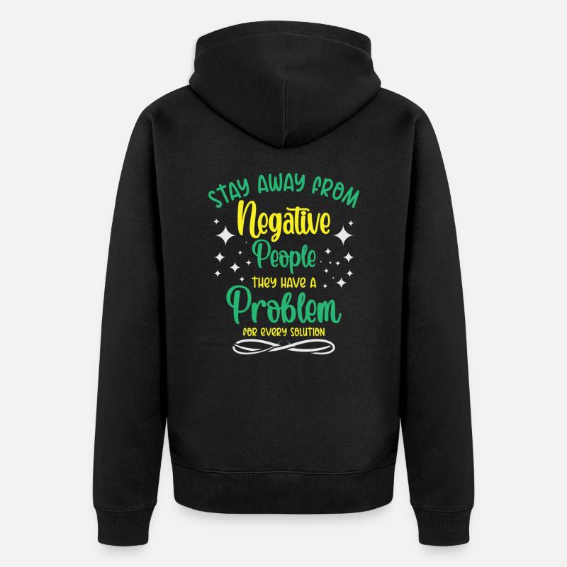 Problem Solution Critical Thinkers Positive - Unisex Premium Organic Zip Hoodie - black