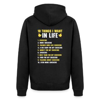 Poulets Agriculture Amateurs de poulets Ferme - Veste à capuche bio Premium Unisexe - noir - Dos - Nico (187cm)