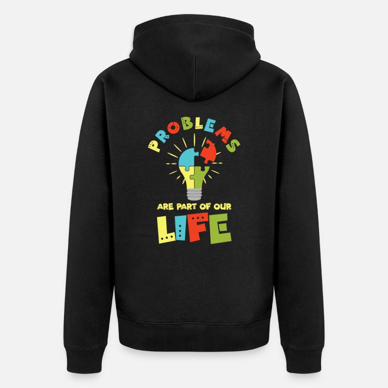Problem Optimistische Menschen Positive - Unisex Premium Bio Zip Hoodie - Schwarz