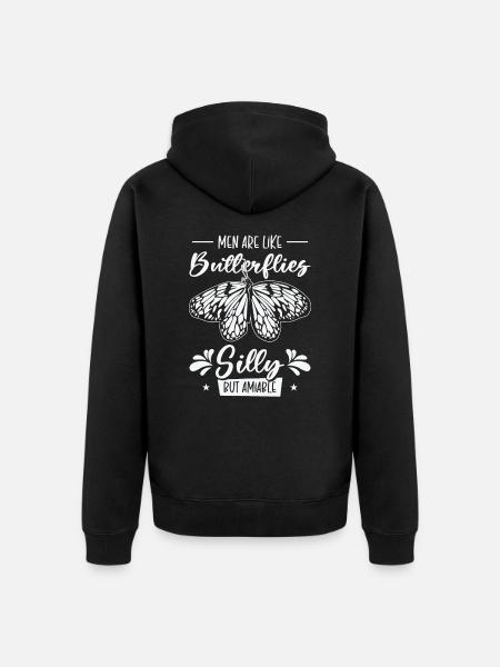 Papillon céleste Silly Men - Veste à capuche bio Premium Unisexe - noir