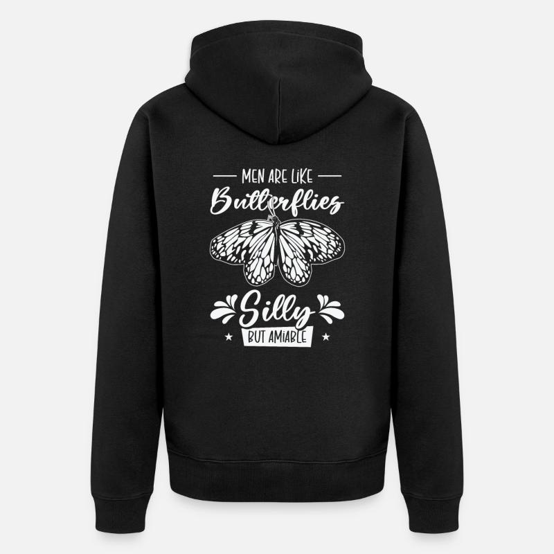Papillon céleste Silly Men - Veste à capuche bio Premium Unisexe - noir
