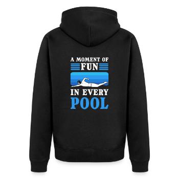 Un moment de plaisir dans chaque piscine d’eau de baignade - Veste à capuche bio Premium Unisexe - noir - Dos - Nico (187cm)
