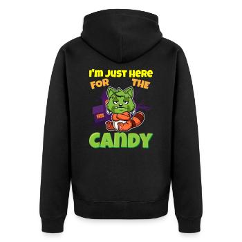 Je suis juste ici pour la bête d’Halloween effrayante de bonbons - Veste à capuche bio Premium Unisexe - noir - Dos - Nico (187cm)