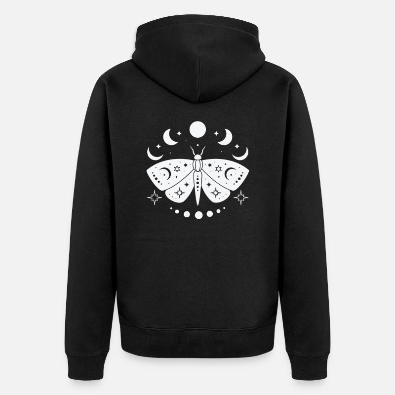 Papillon céleste mystique - Veste à capuche bio Premium Unisexe - noir
