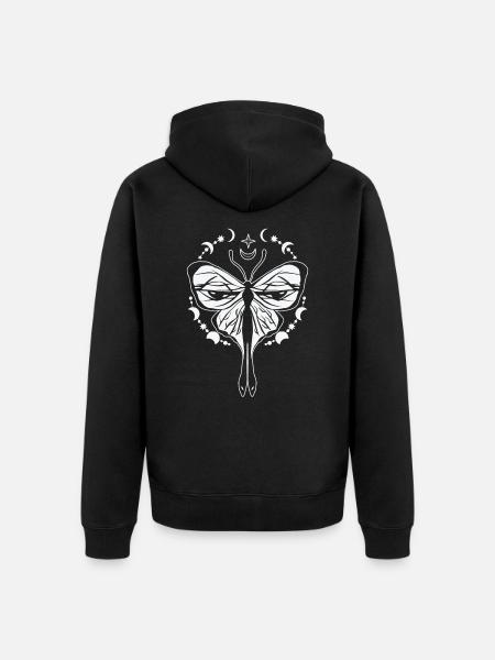 Celestial Butterfly Mystical Butterfly Fan - Unisex Premium Organic Zip Hoodie - black