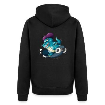 Skater T-Rex Cool Dinosaur Skateboard Skater - Veste à capuche bio Premium Unisexe - noir - Dos - Nico (187cm)