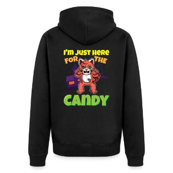 Je suis juste ici pour la bête d’Halloween effrayante de bonbons - Veste à capuche bio Premium Unisexe - noir - Dos - Nico (187cm)