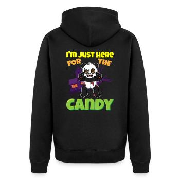 Je suis juste ici pour la bête d’Halloween effrayante de bonbons - Veste à capuche bio Premium Unisexe - noir - Dos - Nico (187cm)