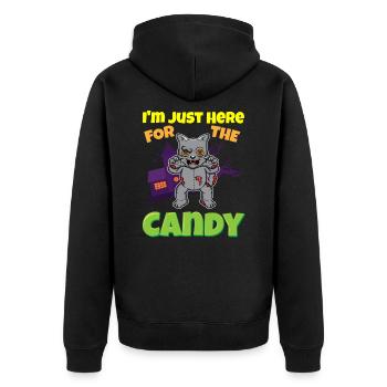 I'm Just Here For The Candy Scary Halloween Beast - Unisex Premium Bio Zip Hoodie - Schwarz - Hinten - Nico (187cm)