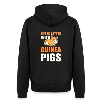 La vie est meilleure avec les cochons d’Inde Amoureux des cochons d’Inde - Veste à capuche bio Premium Unisexe - noir - Dos - Nico (187cm)