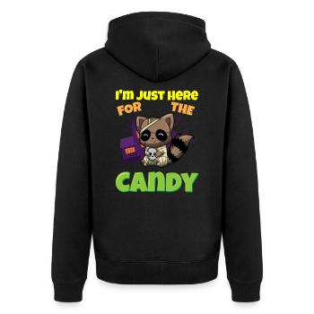 Je suis juste ici pour la bête d’Halloween effrayante de bonbons - Veste à capuche bio Premium Unisexe - noir - Dos - Nico (187cm)