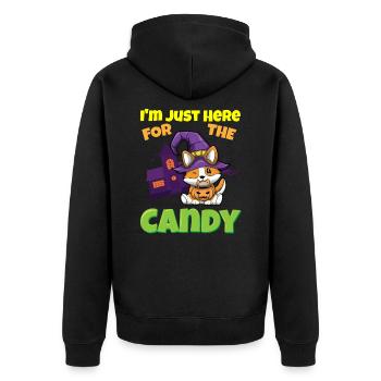 Je suis juste ici pour la bête d’Halloween effrayante de bonbons - Veste à capuche bio Premium Unisexe - noir - Dos - Nico (187cm)