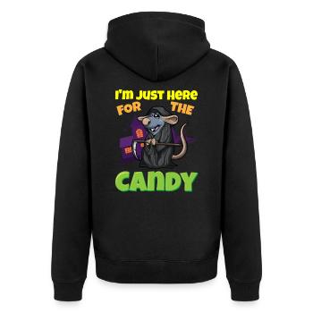 Je suis juste ici pour la bête d’Halloween effrayante de bonbons - Veste à capuche bio Premium Unisexe - noir - Dos - Nico (187cm)
