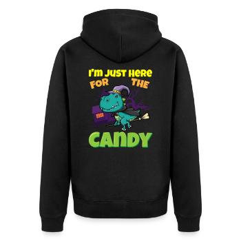 Je suis juste ici pour la bête d’Halloween effrayante de bonbons - Veste à capuche bio Premium Unisexe - noir - Dos - Nico (187cm)