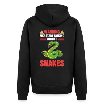Warning May Start Talking About Snakes Snake - Unisex Premium Organic Zip Hoodie - black - Back - Nico (187cm)