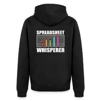 Buchhalter Buchhaltung Tabellenkalkulation - Unisex Premium Bio Zip Hoodie - Schwarz - Hinten - Nico (187cm)