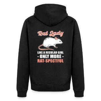 Rat Lady Like a Regular Girl Only More - Unisex Premium Organic Zip Hoodie - black - Back - Nico (187cm)