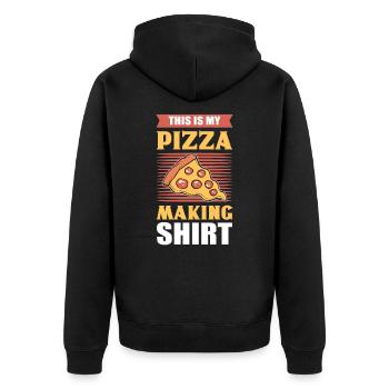 This Is My Pizza Making Shirt Pizza Backer - Unisex Premium Organic Zip Hoodie - black - Back - Nico (187cm)