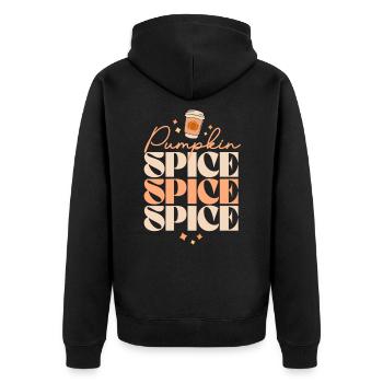 70s Retro Pumpkin Spice Latte PSL Retro Fall - Unisex Premium Organic Zip Hoodie - black - Back - Nico (187cm)