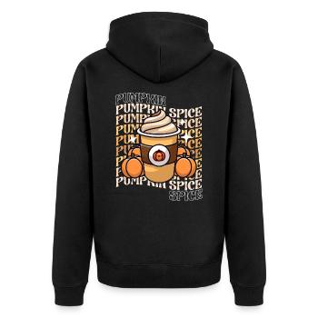 Retro Fall Pumpkin Spice Lover PSL Latte Vintage - Unisex Premium Organic Zip Hoodie - black - Back - Nico (187cm)
