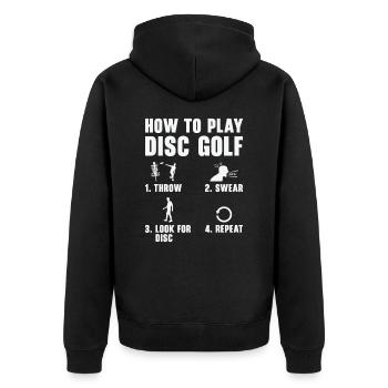 Comment jouer à Disc Golf Funnier - Veste à capuche bio Premium Unisexe - noir - Dos - Nico (187cm)