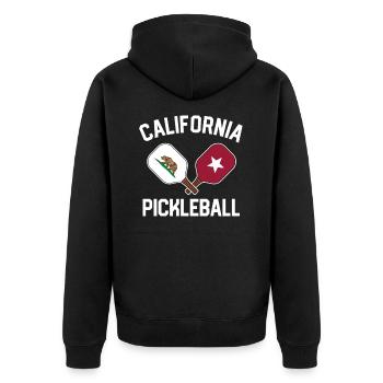 California Pickleball Team Los Angeles Pickle - Unisex Premium Organic Zip Hoodie - black - Back - Nico (187cm)