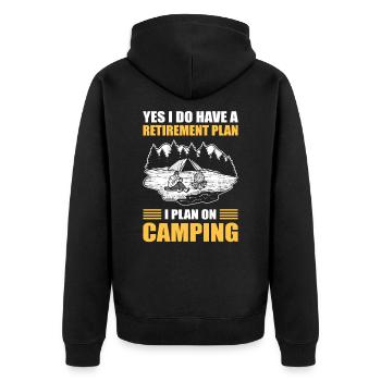 Oui J’ai un plan de retraite Je prévois camper - Veste à capuche bio Premium Unisexe - noir - Dos - Nico (187cm)